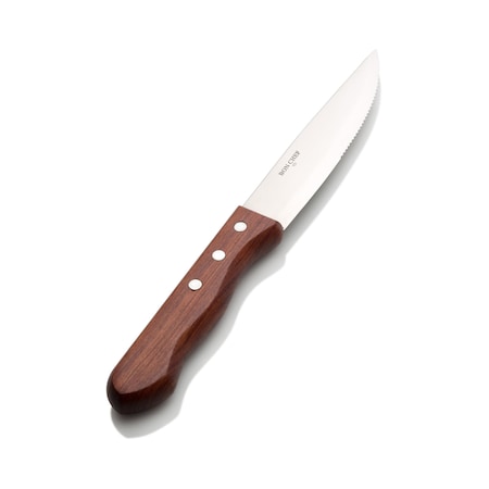 Bon Chef Gaucho, Steak Knife, Dark Wood Handle, Pointed Tip Blade, 13/0, 10" , set of 12 S937